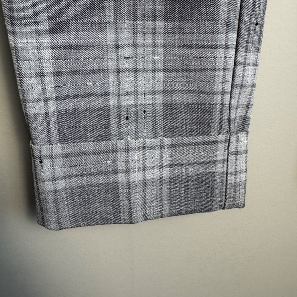 Lisette L Montreal Women's Pull-On Plaid Dress Pants Gray Size 4 Preppy Ankle - Picture 3 of 13